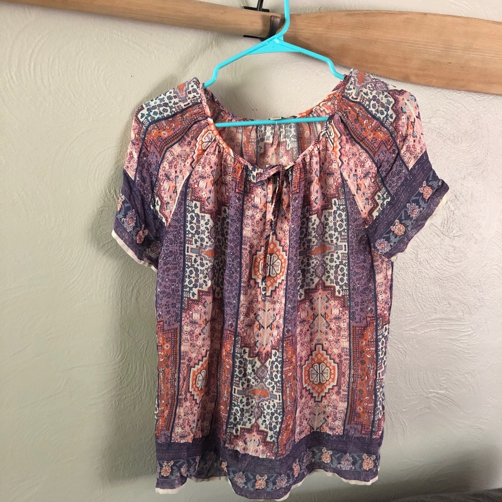 Lucky Brand Tapestry Print Blouse- Size Small NWT